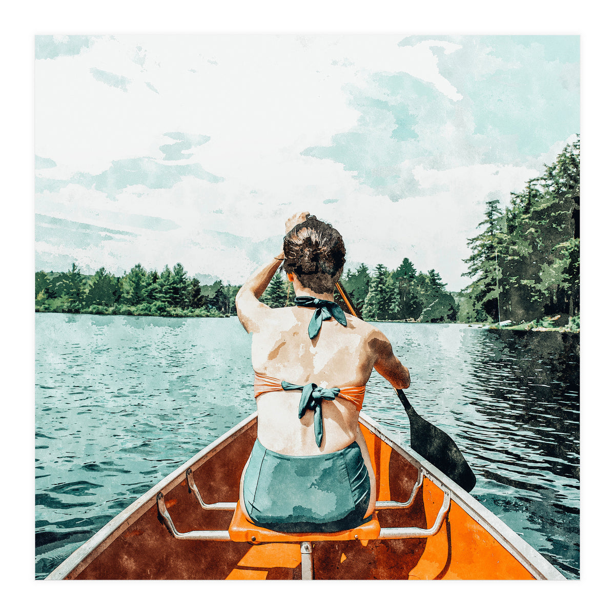 Row Your Own Boat | Woman Empowerment Confidence Painting | Positive Growth Mindset Boho Adventure (Print Only)
