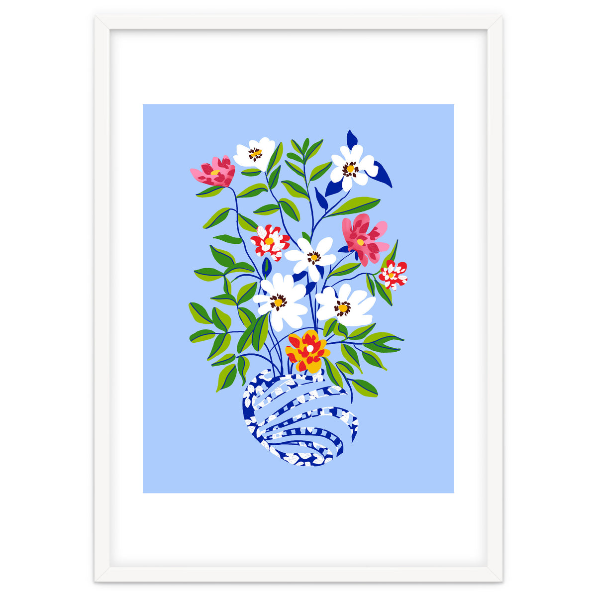 The Floopy Planter, Abstract Flower Pot Illustration, Pop Bohemian Eclectic Botanical, Flower Colorful Blossom