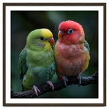 Two Lovebirds Sitting Together On A Branch thumbnail