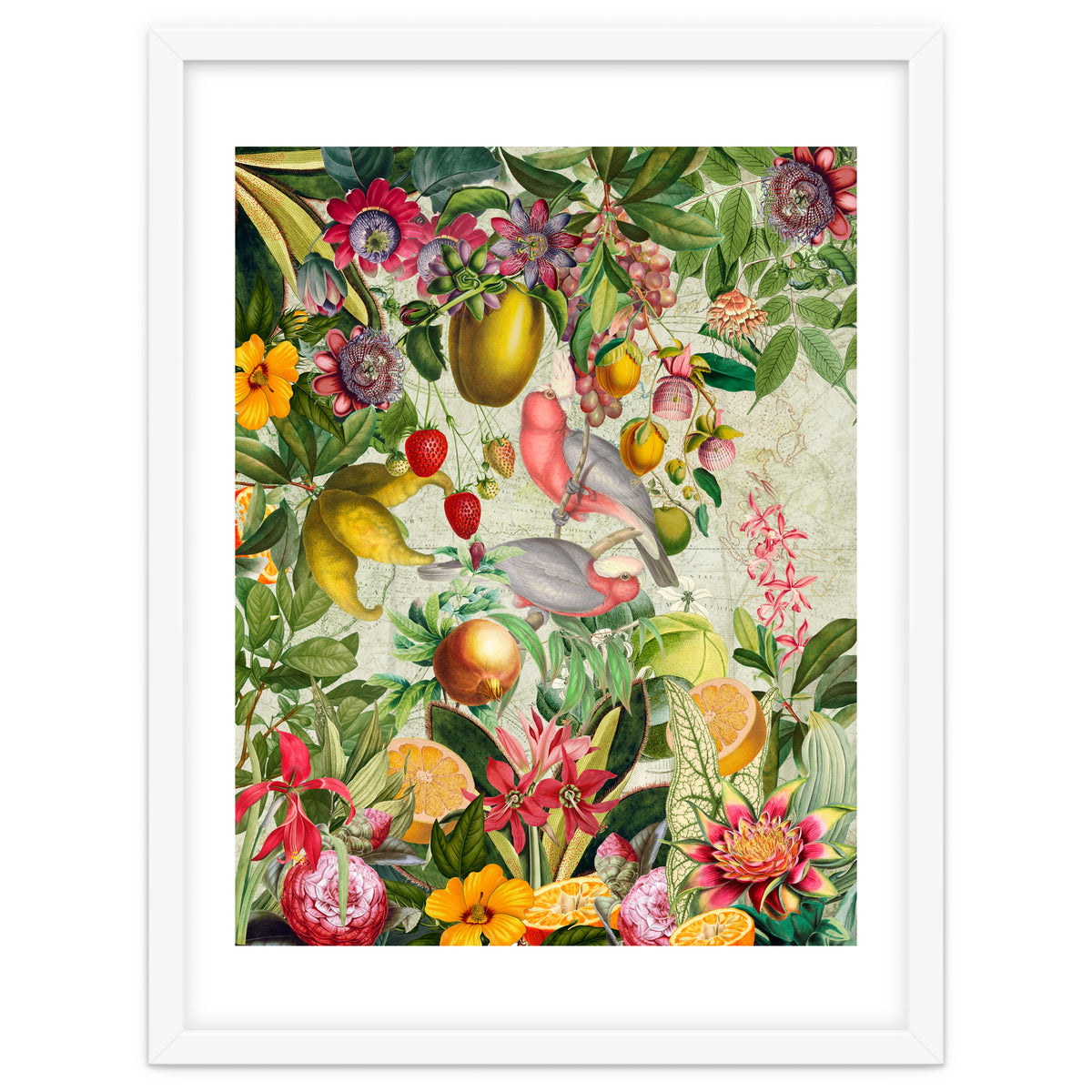 Pink Cockatoo vintage jungle