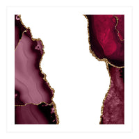 Burgundy & Gold Agate Texture 21  (Print Only)