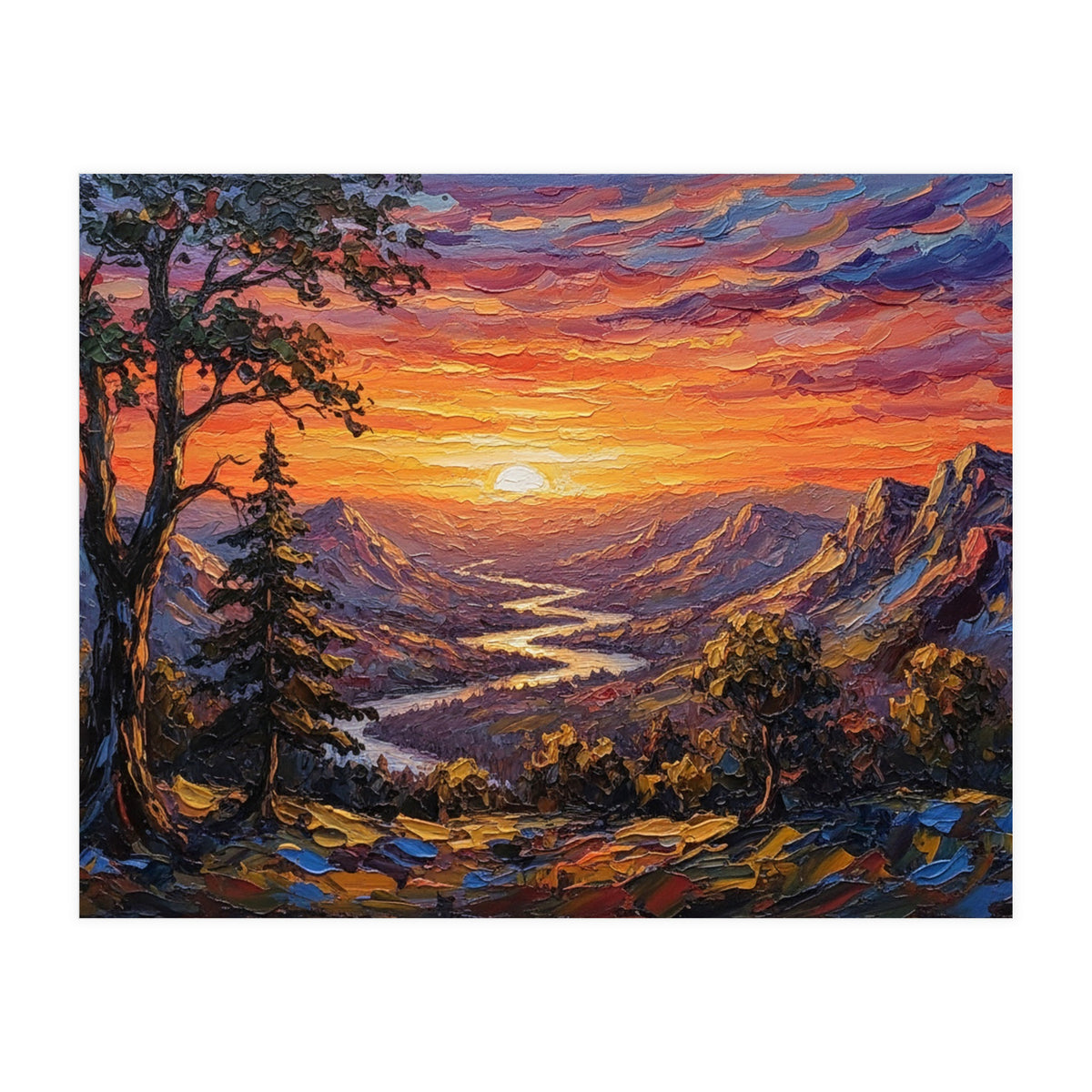 Sunset Over the Valley Peaks (Print Only)