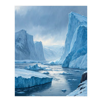 Majestic Arctic Icebergs and Glacial Valley (Print Only)