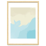 Mellow, Abstract Powder Blue Pastel Pearl Painting, Modern Simple Minimal Waves thumbnail