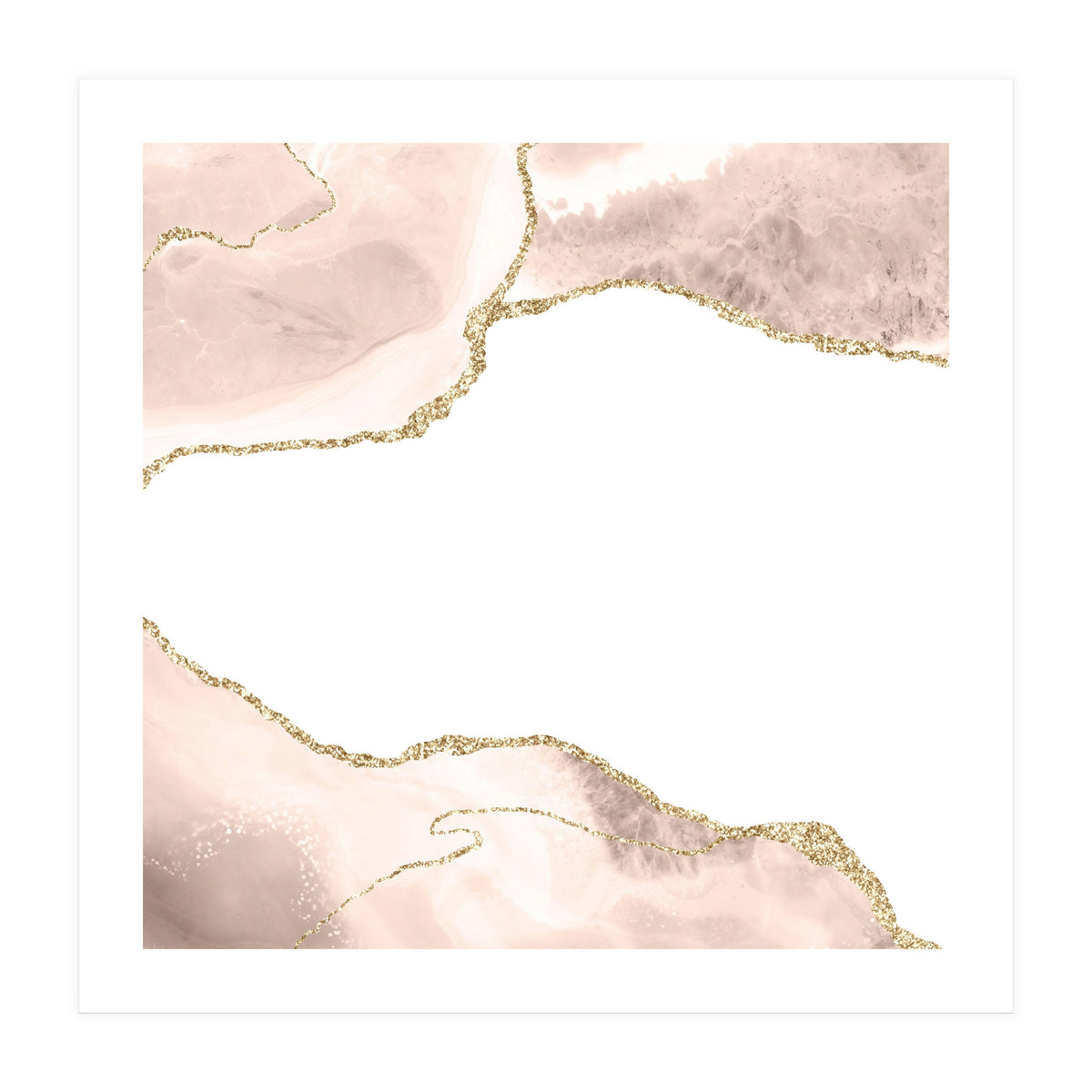 Ivory & Gold Agate Texture 06  (Print Only)