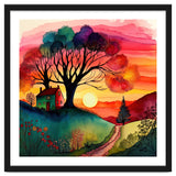Watercolor Folk Art Sunset thumbnail