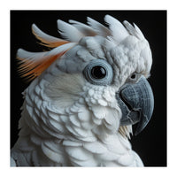 White Cockatoo Parrot With Orange Crest  (Print Only)