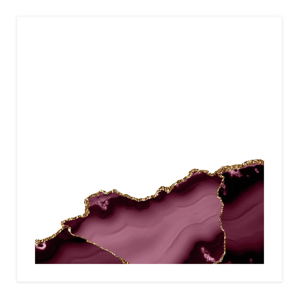 Burgundy & Gold Agate Texture 27 (Print Only)