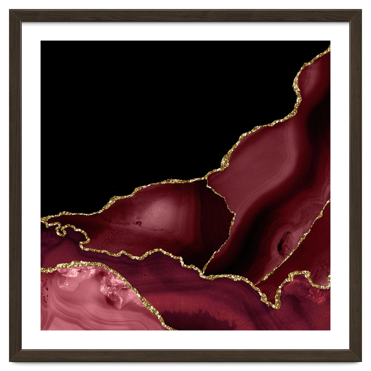 Burgundy & Gold Agate Texture 03
