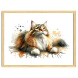 Majestic Cat With Watercolor Splashes thumbnail
