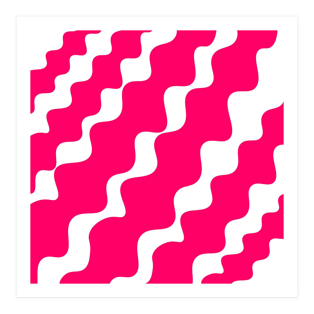 Slanting Pink Wavy Pattern (Print Only)