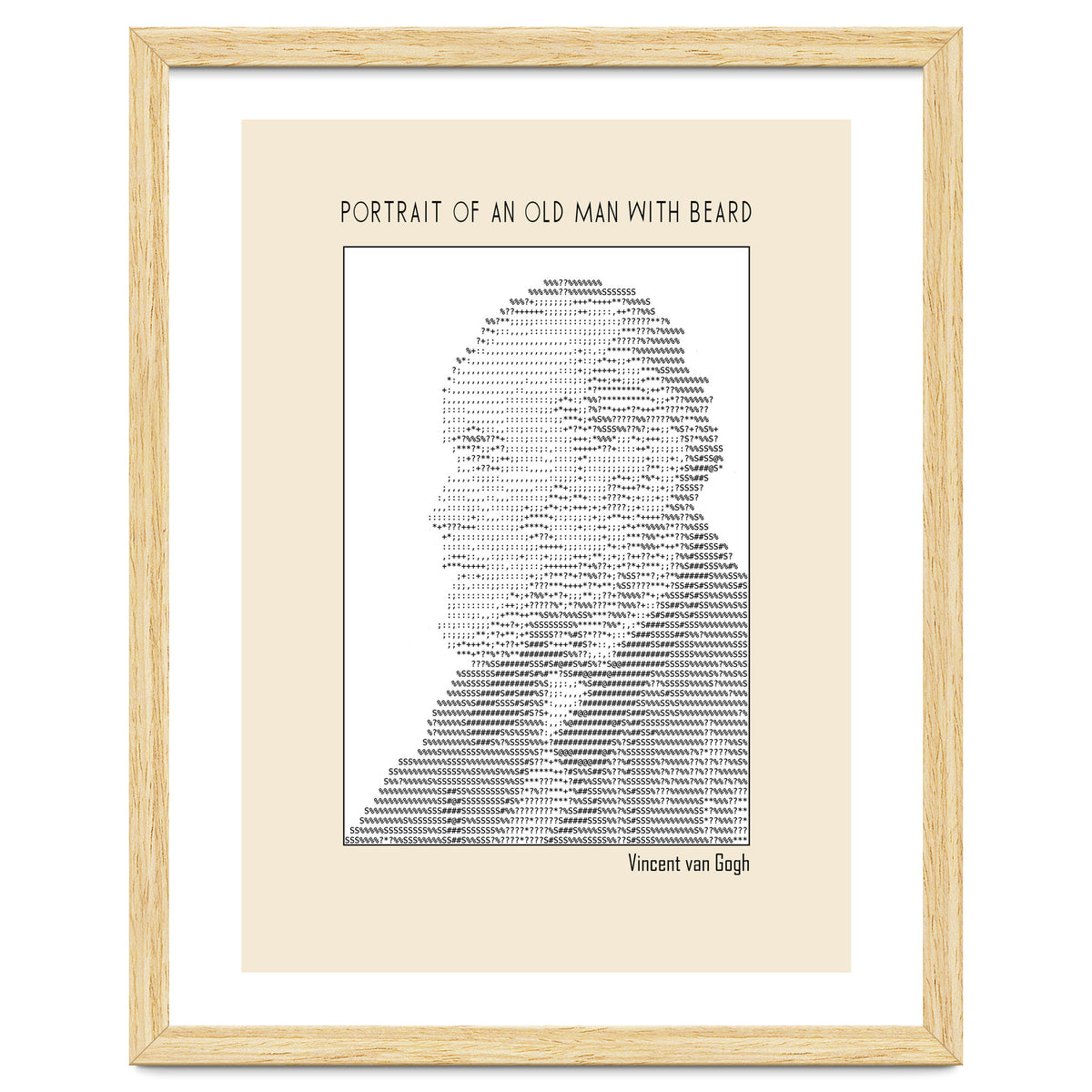 Portrait Of An Old Man With Beard – Ascii Art (vincent Van Gogh)