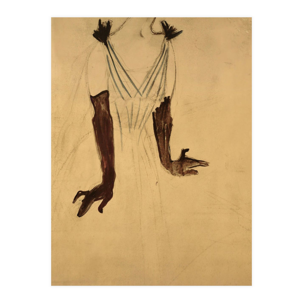 Henri de Toulouse-Lautrec / 'Yvette Guilbert', 1894, 186 x 93 cm. (Print Only)