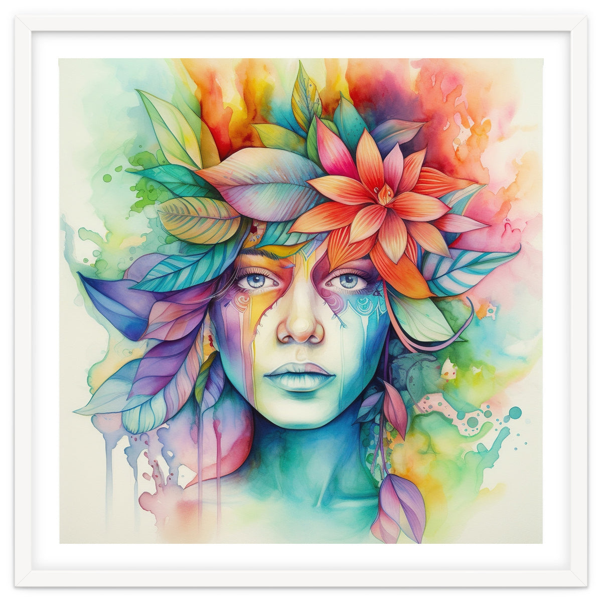 Watercolor Tropical Woman #2