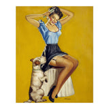 Pinup Woman Posing With Her Dog (Print Only) thumbnail