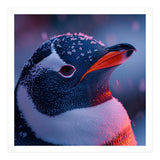 Close Up Penguin With Snowflakes On Head (Print Only) thumbnail