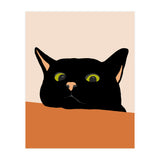 The Curious Cat, Black Cat, Funny Pets, Kitten, Cute Animals, Bohemian Eclectic Painting (Print Only) thumbnail