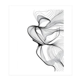 Abstract Black And White Swirls And Lines Flowing Art (Print Only) thumbnail