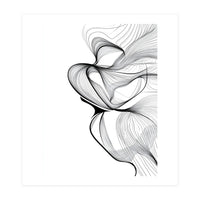 Abstract Black And White Swirls And Lines Flowing Art (Print Only)