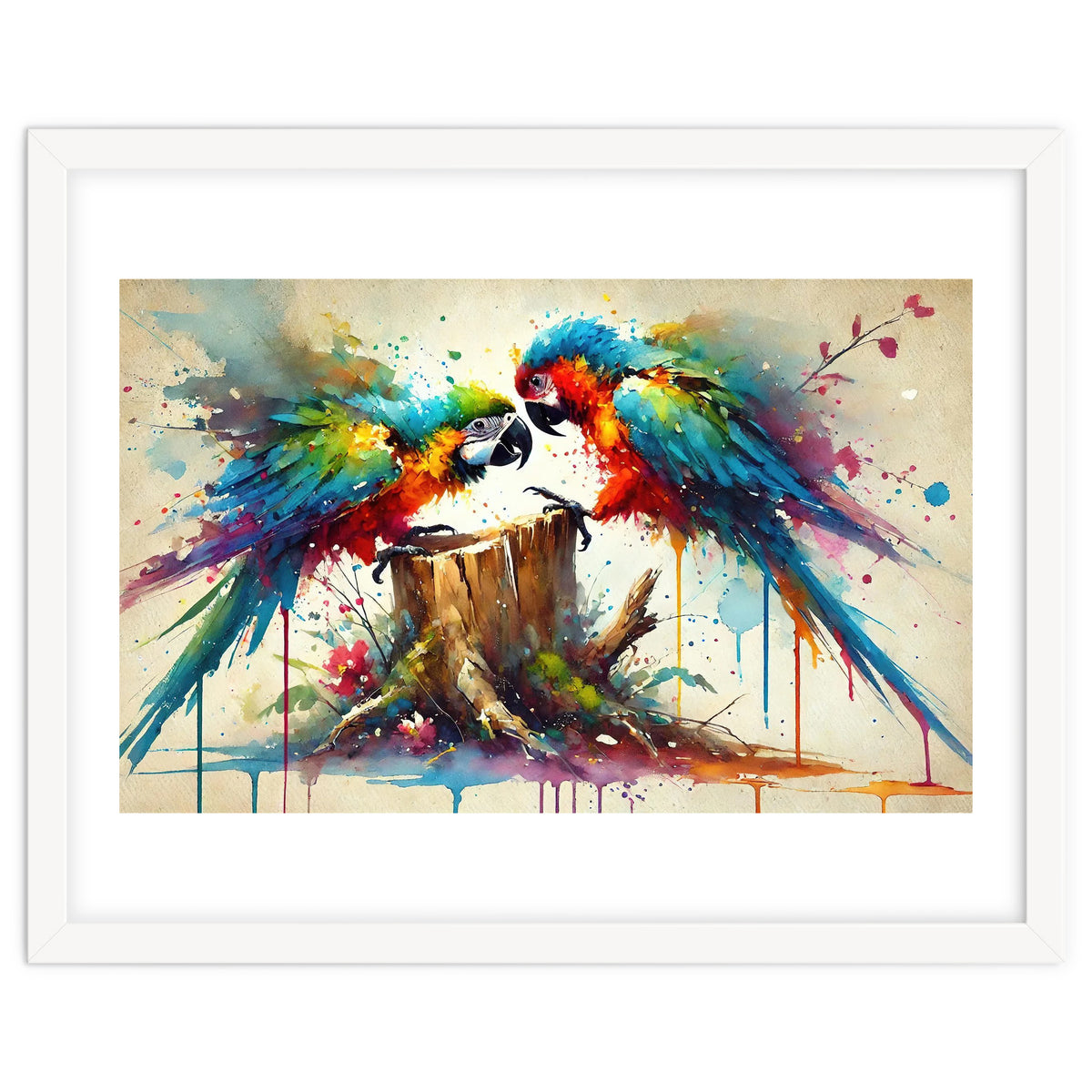 Tropical Macaw Pair