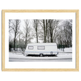 Travel Trailer in the snow road thumbnail