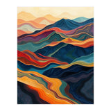 Abstract Mountain Landscape Art with Fluid Textures (Print Only) thumbnail
