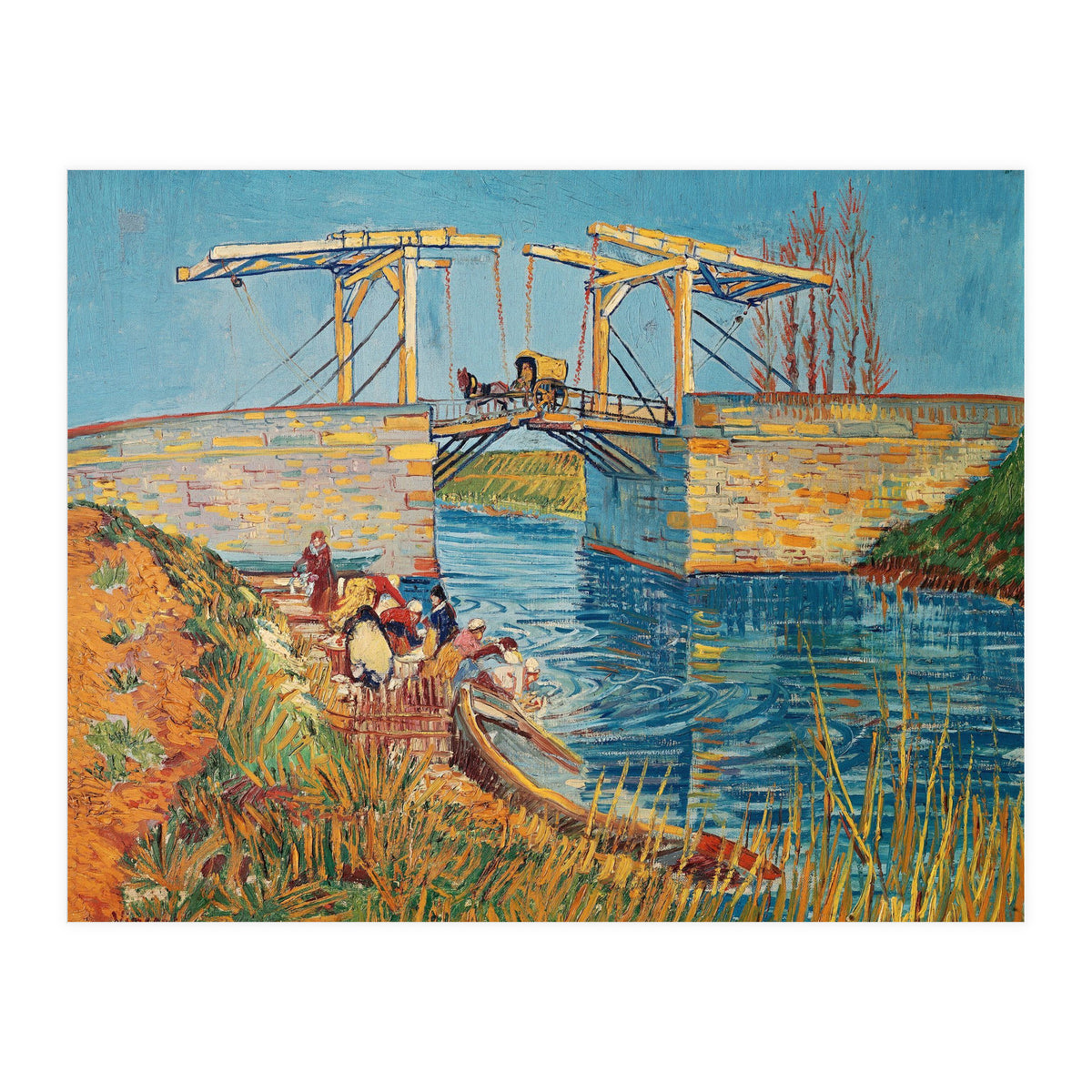 Drawbridge at Arles with a group of washerwomen (pont de Langlois, Arles, France). (Print Only)