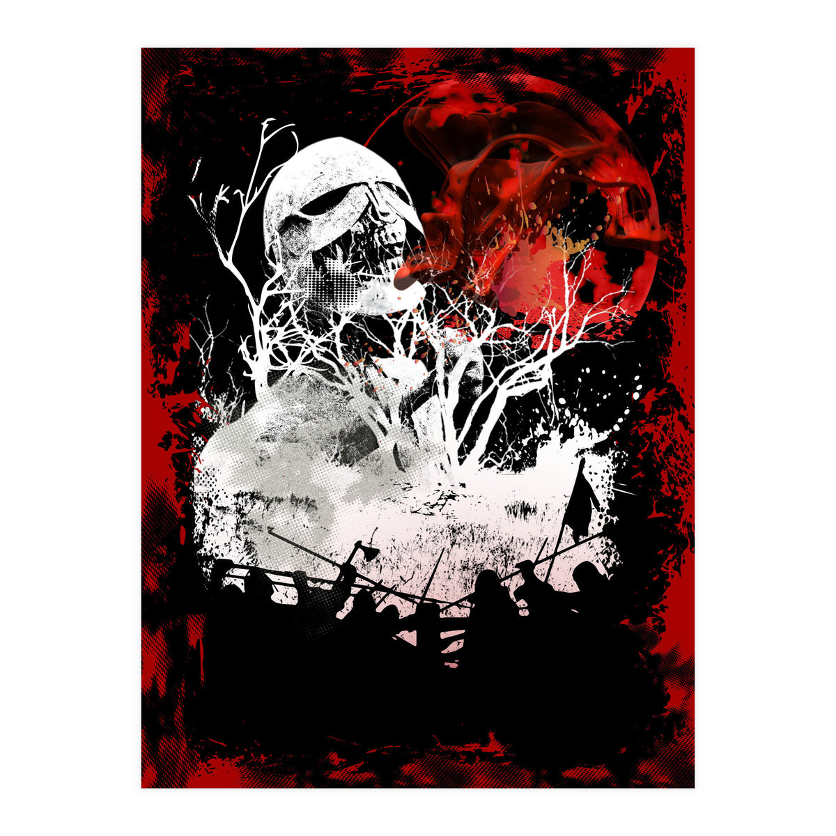 Viking Grinning Skull (Print Only)