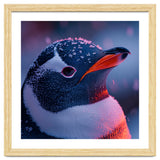 Close Up Penguin With Snowflakes On Head thumbnail