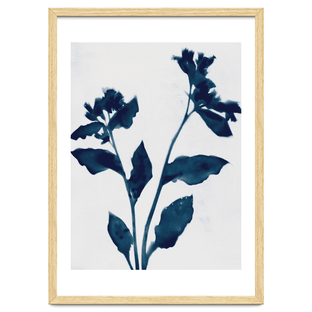 Indigo Blue Flower Silhouette 2