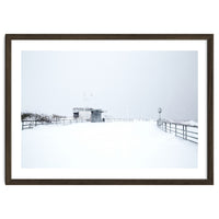 Hut in the winter seascape