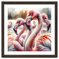Watercolor Flamingos