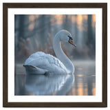 Graceful Swan Floating On Calm Water thumbnail