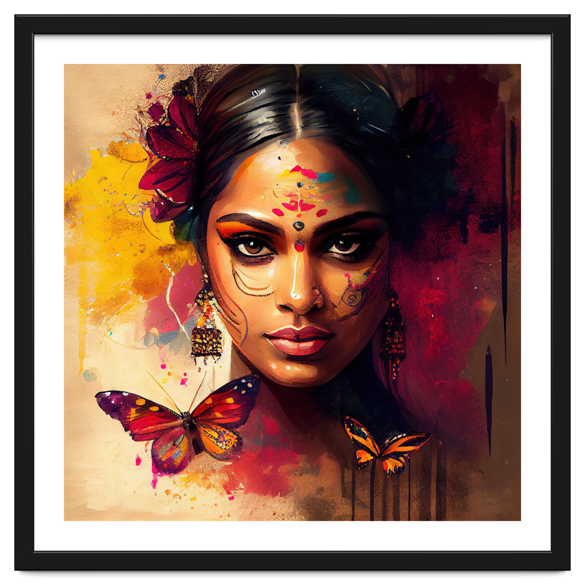 Golden Butterfly Hindu Portrait