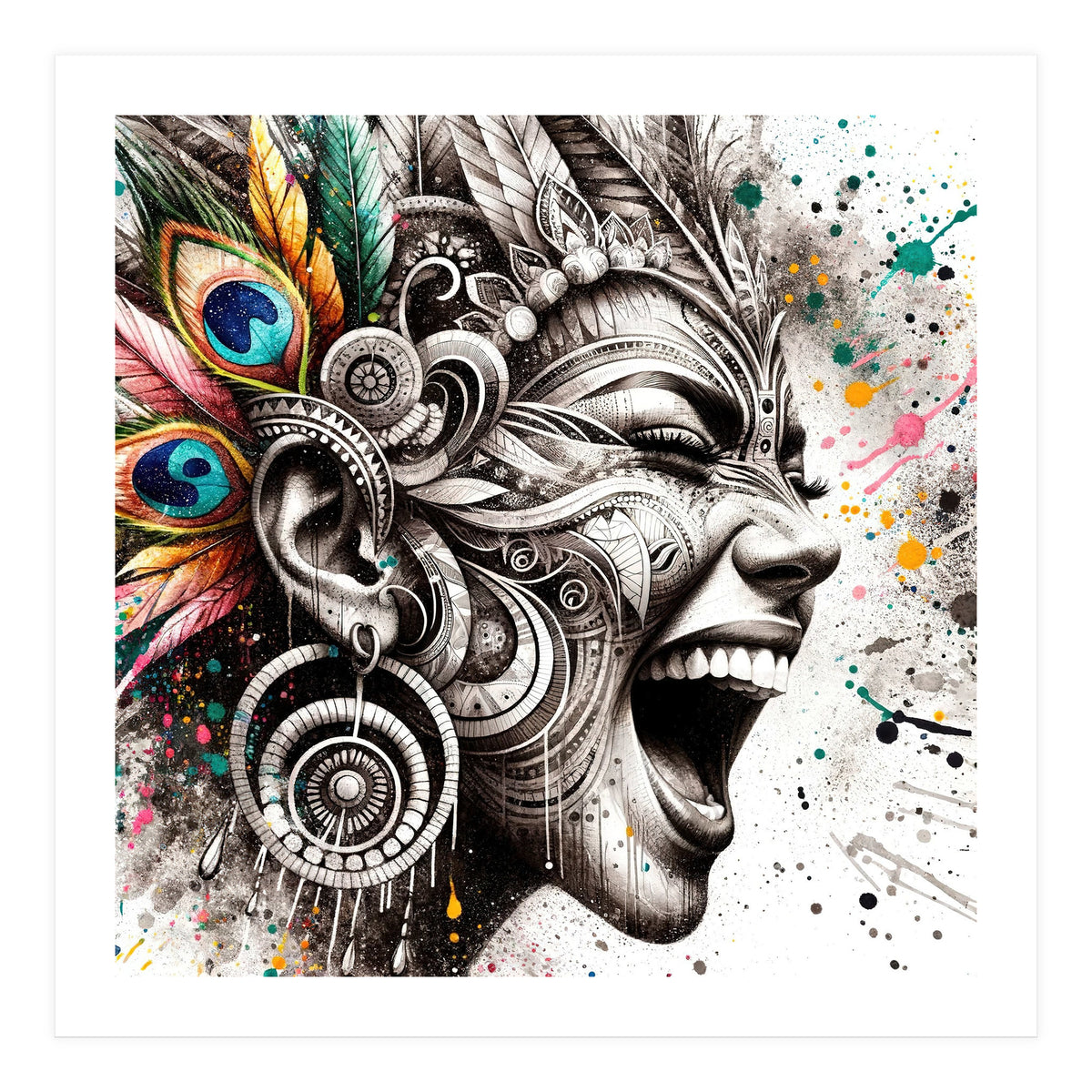 Carnival Scream Portrait (Print Only)