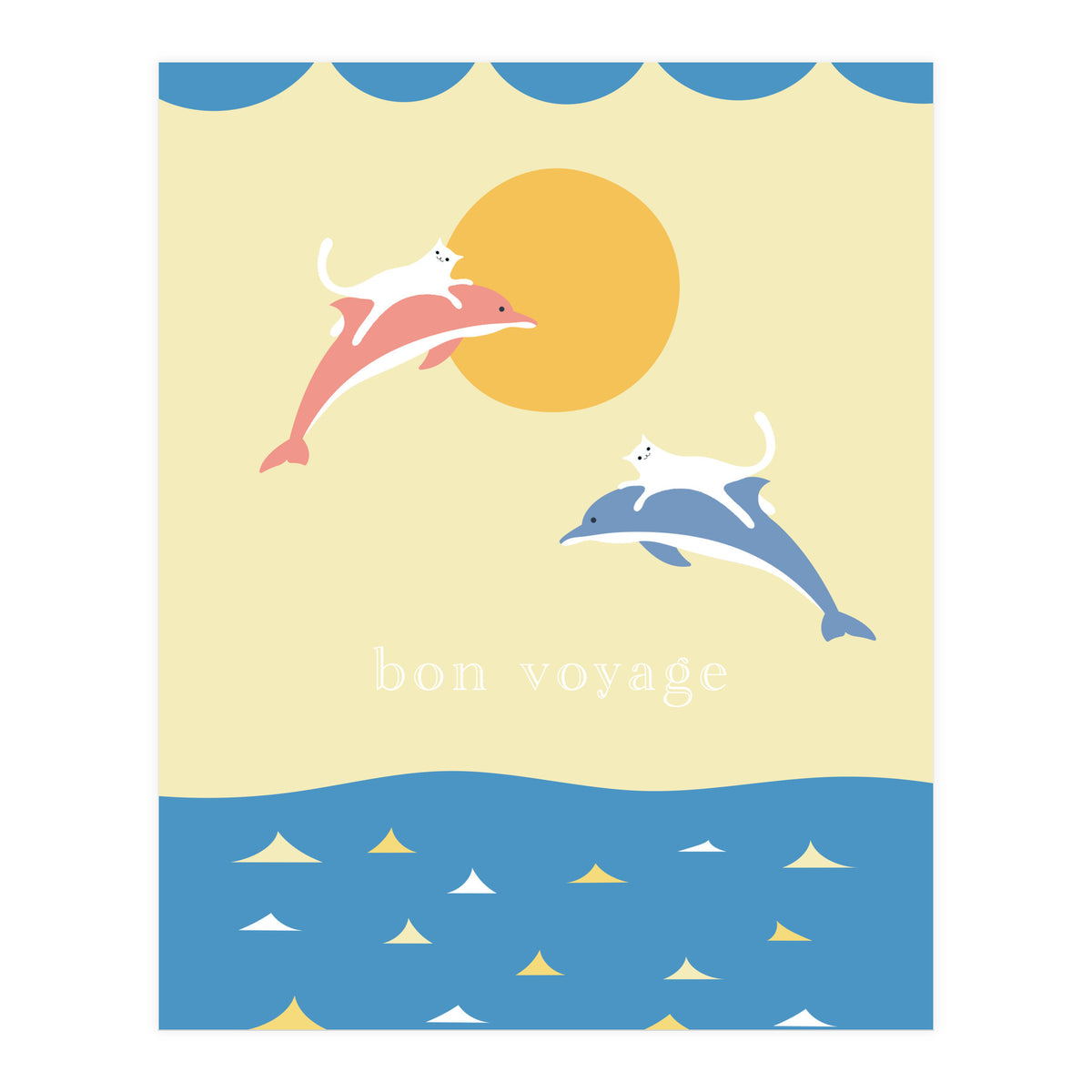 bon voyage - adventure cats and dolphins (Print Only)