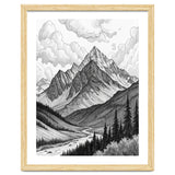 Majestic Alpine Mountain Range Sketch thumbnail