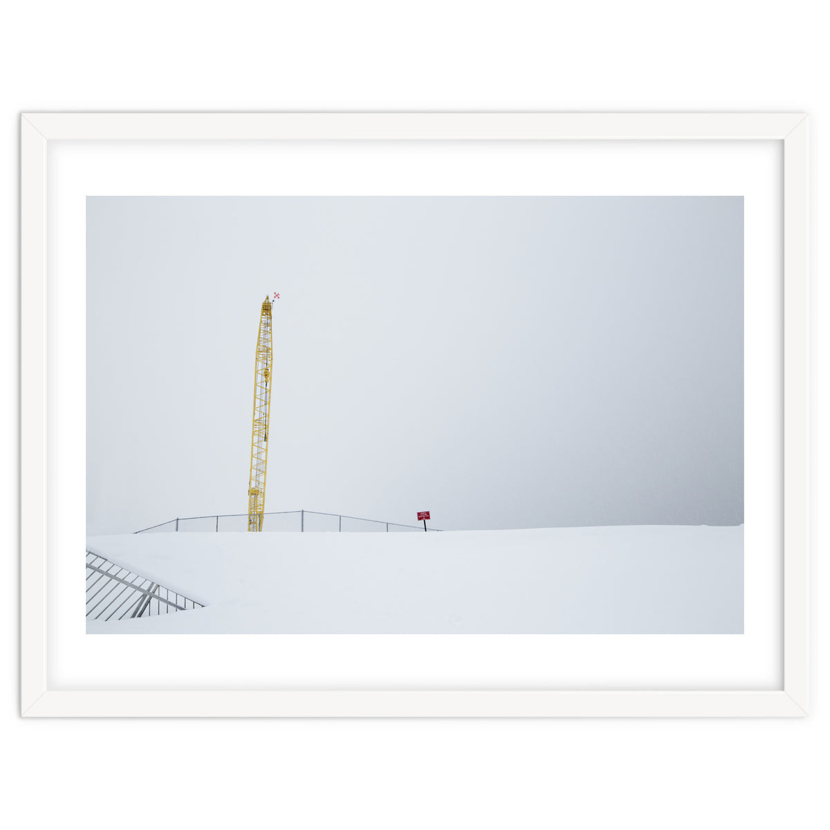 Construction Crane in the Winter Seascape