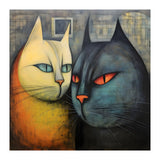 FURRY FRIENDS: GOLDIE AND CHARCOAL, lively duo of animated cats – green eyes, orange eyes. Whiskers charm. (Print Only) thumbnail