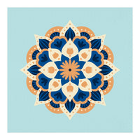 Mandala flower - orange and blue (Print Only)