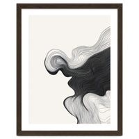 Abstract Black And White Wavy Lines Flowing Organic Shape