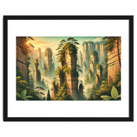 Vintage China, Zhangjiajie Stone Pillars Poster