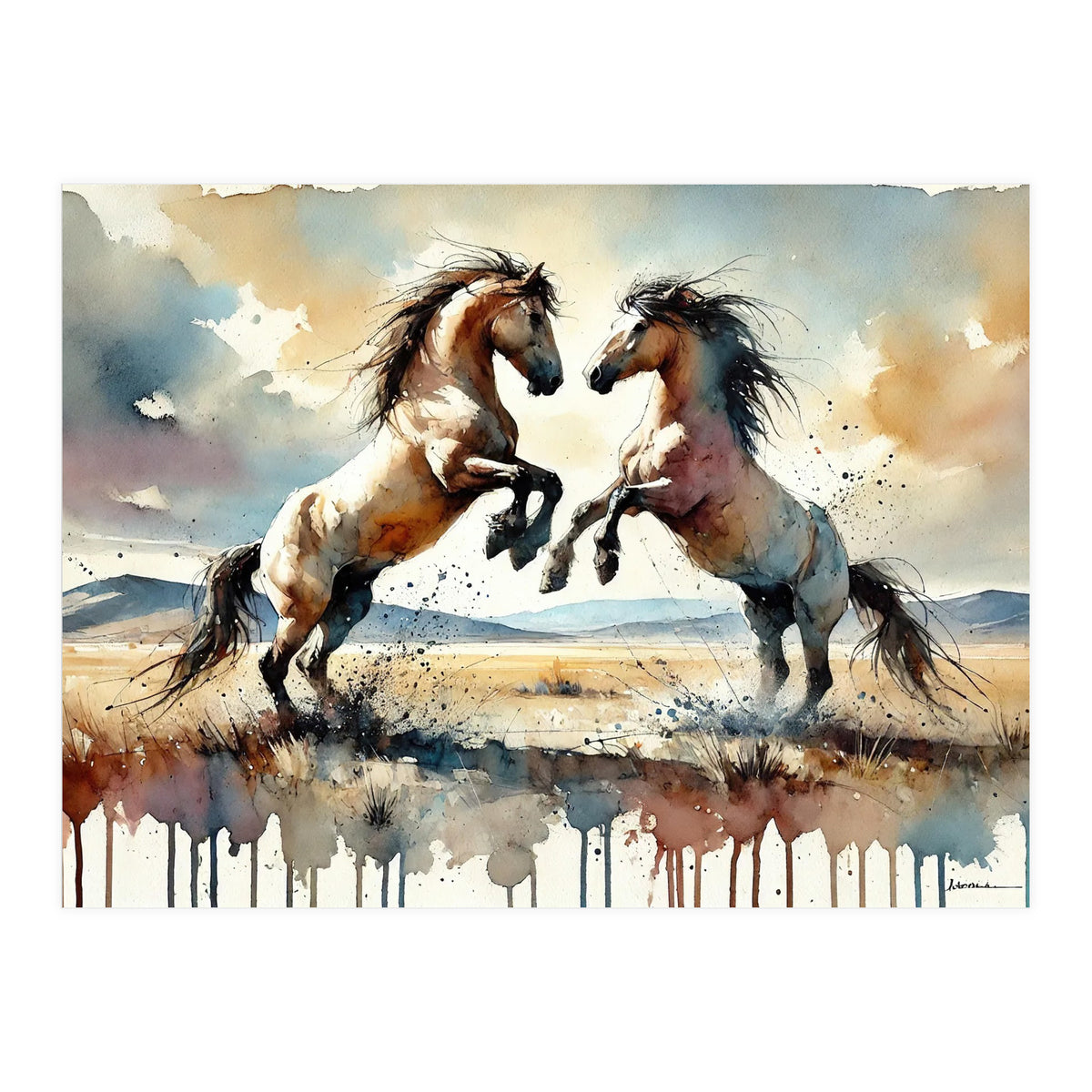 Rearing Horses (Print Only)