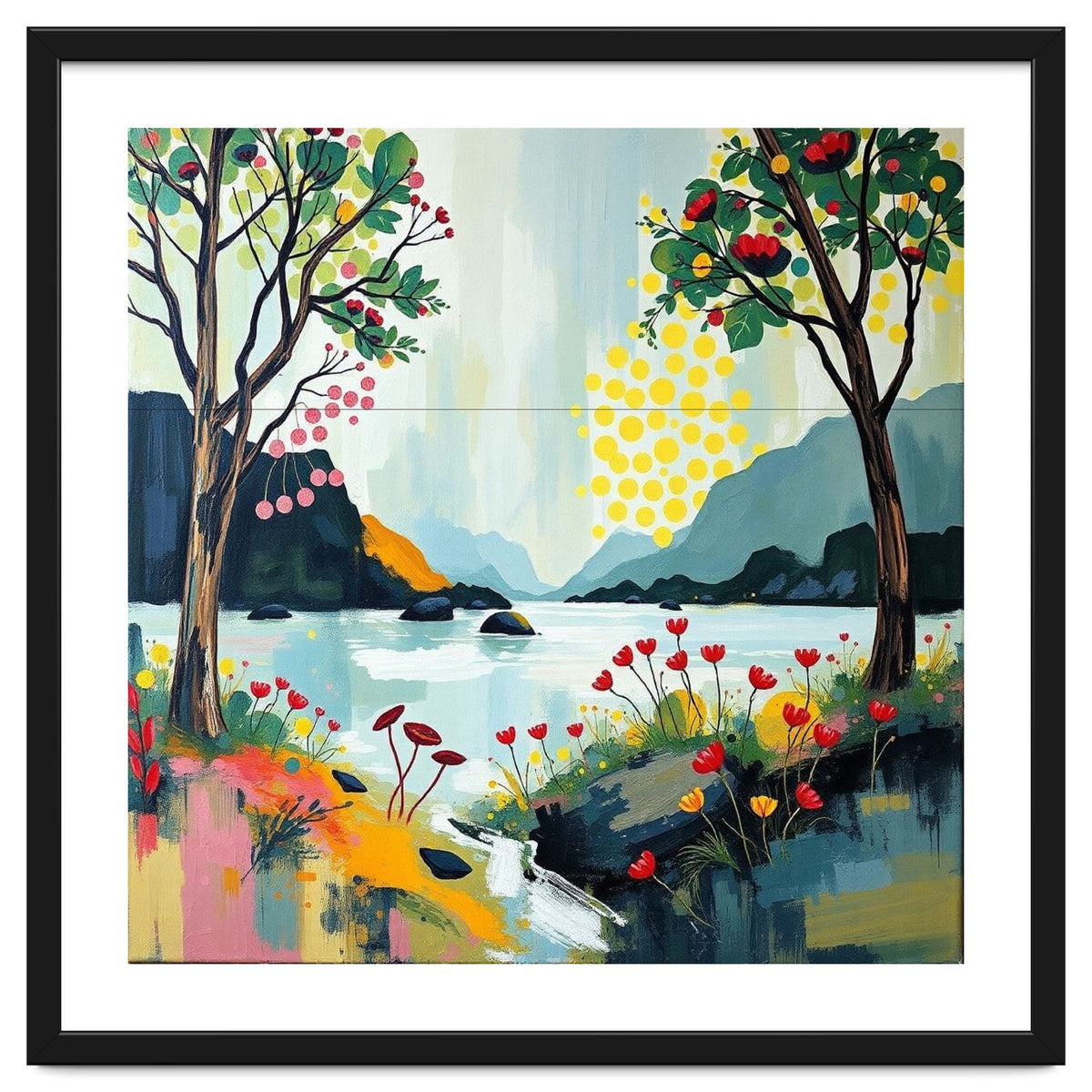 Serene Mountain Lake Landscape