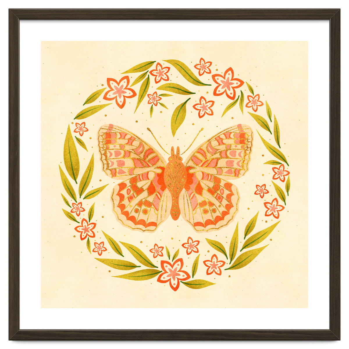 Retro Floral Butterfly