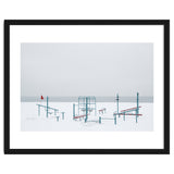 Playground in the winter snow beach thumbnail