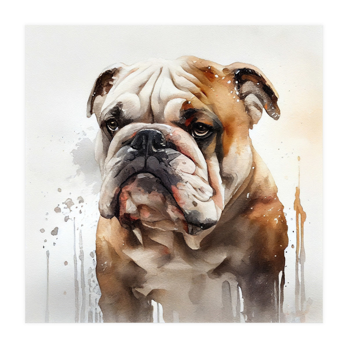 Watercolor British Bulldog (Print Only)