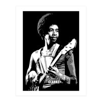 Stanley Clarke American Bassist in Grayscale (Print Only)