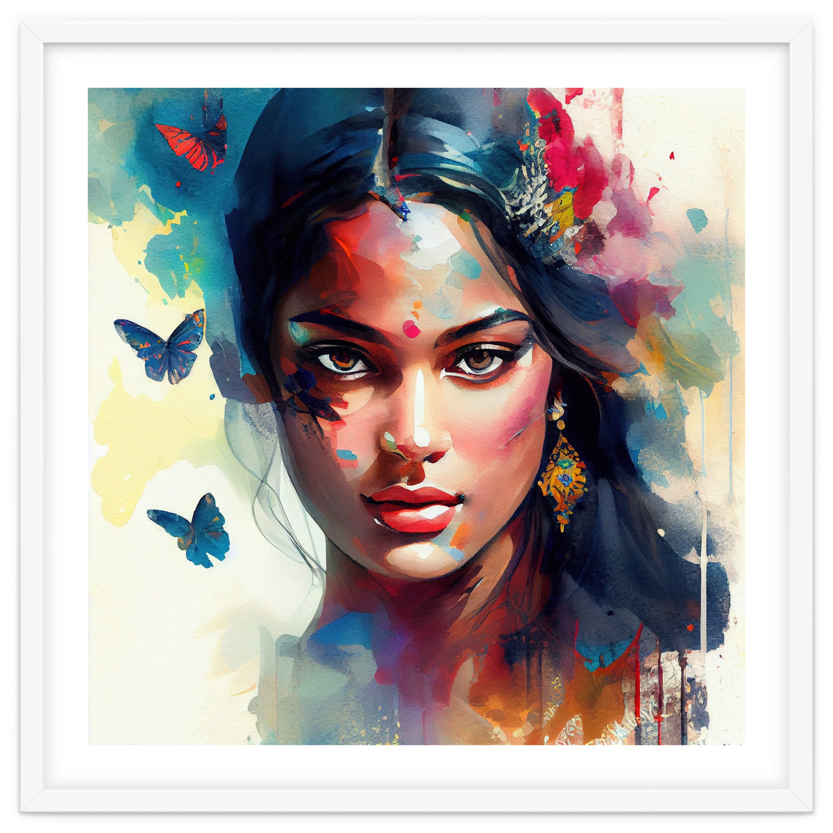 Azure Butterflies Hindu Portrait