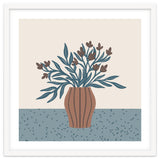 Brown Flowers in a Vase – Minimalist Floral Still Life thumbnail